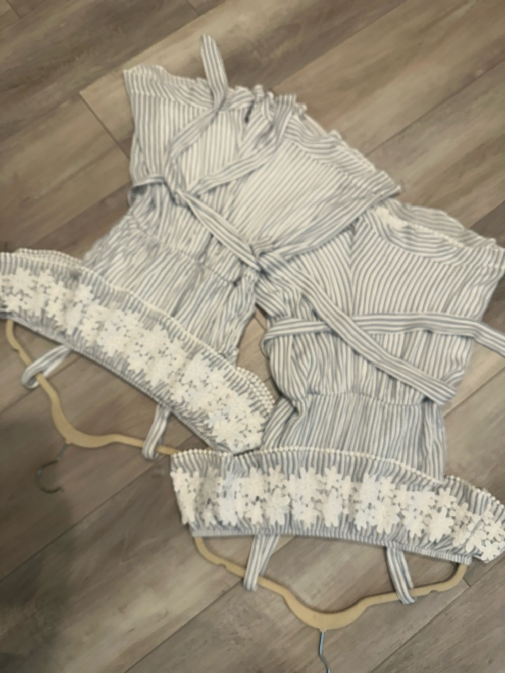 Twin rompers, set of 2 kids XL rompers, matching.